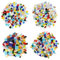 Belle Vous Mosaic Mixed Coloured Tiles in 4 Shapes (525 Pieces/500g) - Tiles Come in Diamond, Square, Rectangle and Triangle - Assorted Stained Glass for Handmade DIY Art/Crafts and Home Decoration