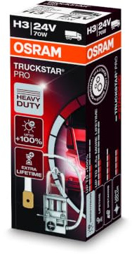 OSRAM TRUCKSTAR PRO H3, lampada alogena per fari, 64156TSP, lampada per camion 24V, astuccio (1 lampada)
