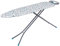 Beldray LA024398ARWEU7 Zusammenklappbares Bügelbrett - Klappbarer Bügeltisch, verstellbare Bügeleisenablage, leicht und kompakt, für Links- und Rechtshänder geeignet, 137 x 38 cm, Pfeildruck, Grau