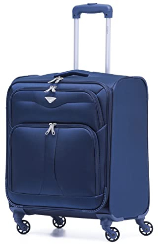 Flight Knight Lightweight 4 Wheel 800D Soft Case Suitcase Cabin Carry On Hand Luggage Approved for easyJet & BA Maximium Size Overhead Carry On