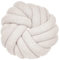 Beliani Modernes Knotenkissen Weiß Bouclé Plüsch Geflecht 31 x 31 cm Akola