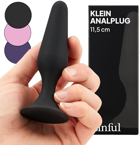 Sinful Slim Analplug Klein - Analplug Silikon Small für Anfänger - Butt Plug für Frauen und Männer - 8 cm langen Plug Sexspielzeug Analplug für Paare - Schwartz