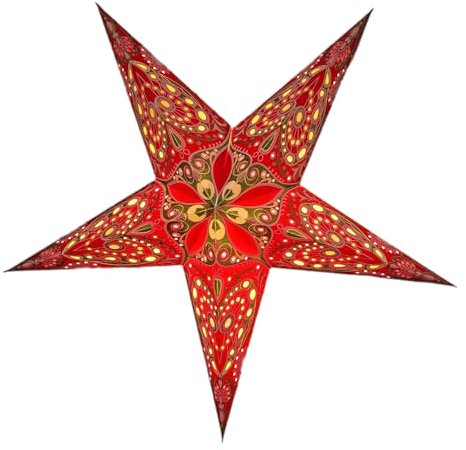 YEPSIO Pantalla de lámpara de papel con forma de estrella de papel, pantalla grande de 60 cm, decoración colgante de estrella para Navidad, boda, decoración del hogar, fi