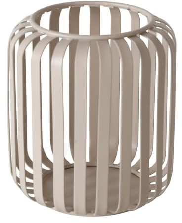 Viki Windlicht Beige Metall Teelichthalter Kerzenhalter Rund Modern Tischdekoration Wohndekoration Kerzenständer 10 x 12 cm