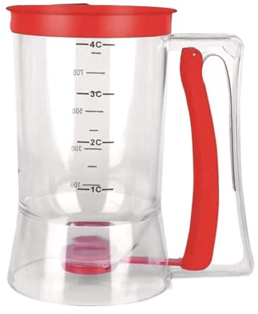 Dosificador de masa de porciones, dispensador de masa para tartas de 900 ml, dispensador de masa, dispensador de masa para panqueques, dispensador de masa con tapa, cupcakes, gofres, dispensador de