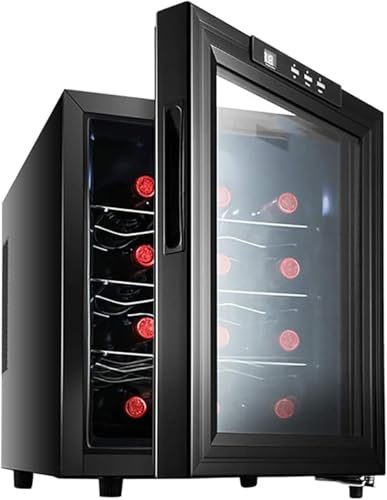 JKSVTF Wine Cooler 12 Bottle Dual Zone Wine Refrigerator Smooth and Shockproof Low Noise Cold air Circulation No Frost Constant Temperature Double-Layer Hollow Coated Glass
