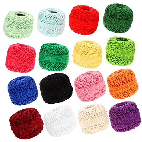BESPORTBLE 16rollos Hilo De Bordar De Algodón Para Diy Kit Colores Para Cruces y Manualidades