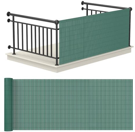 Kidsbuddy Canniccio Recinzione in PVC，Frangivista Balcone per Protezione Privacy,Resistente ai Raggi UV Resistente alle Intemperie,Paravista paravento per Balcone Giardino terrazza，Verde-0.8 * 5M