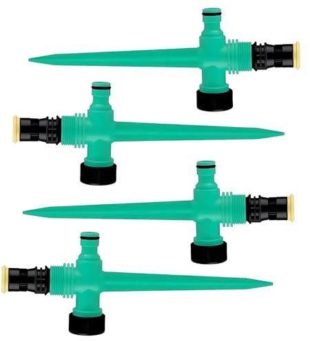 DmDoyy Arroseur De Jardin, 4 Pièces Arroseur Automatique 360° Rotatif, Arroseur De Pelouse, pour Pelouse Jardin Plantes Champ De Légumes, Jaune