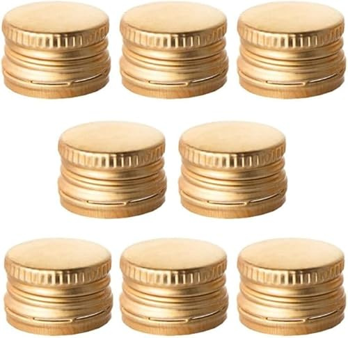 made in home 100 tappi a vite in alluminio, 28 mm, tappi filettati di ricambio, per bottiglie dorate, 28 mm/18 mm