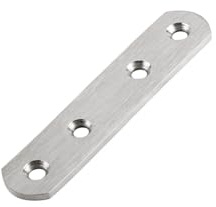 OMIDEAS 10 x Flat Joining Plates (97 x 20 x 3) Straight Mending Joining Fixing Repairing Flat Bracket Shelf Support Silver Stainless Steel Connector