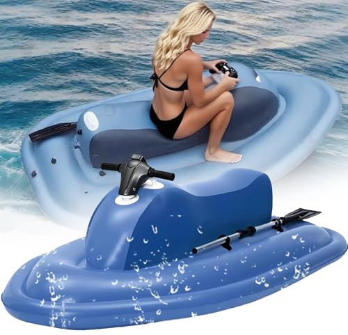 XDLYWUZIQ Bote Inflable Eléctrico De 500w/700w con Motor, Moto Acuática Portátil Y Motor Sup para Adultos Y Niños, Buceo, Natación Y Kayak (Versión con Batería Extraíble) Motorboat