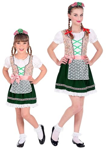 W WIDMANN MILANO Party Fashion - Déguisement enfant Bavarois, Dirndl et serre-tête, fête de la bière, fête populaire, robe traditionnelle