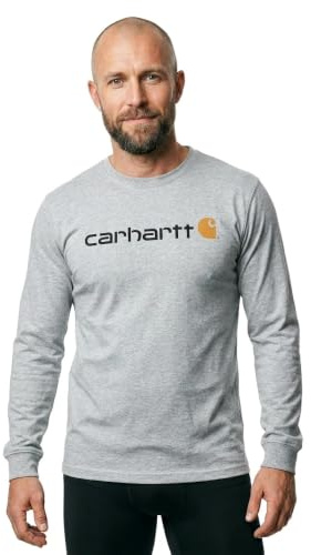 Carhartt herr Långärmad arbetskläder signatur grafisk T-shirt - kärnlogotyp T-tröja (1-pack)