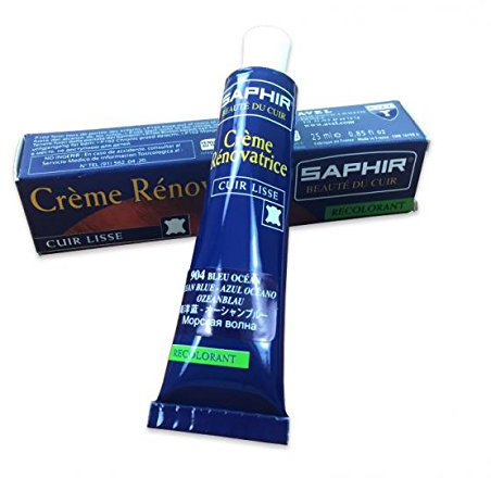SAPHIR Renovating Cream Shoe Polish (25 ml Tube Petrol Blue 46), Petrole Blue, 25