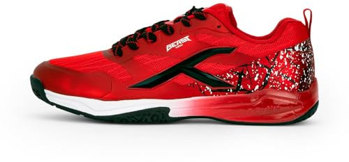 Hundred Beast Max Mens Badminton Sports Shoes(Non Marking) | Red-Black | 10US/9UK/43EU | for Squash, Table Tennis, Volleyball, Basketball & Indoor | Lightweight & Durable | Paddle Pickle