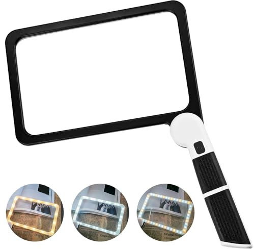 Lupe mit Licht, 4.7inch Extra große Lupe mit 14LED Lichter für Senioren, Lesen, Makuladegeneration, Erforschung, Münzen