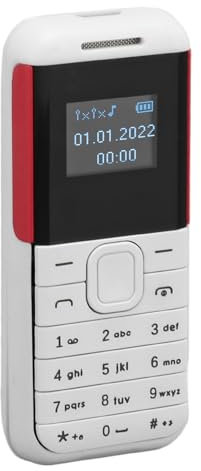 Pequeño Teléfono Móvil Mini 2G con Tarjeta Dual en Espera gsm Pequeño Teléfono Básico para Niños Mayores, Diseño Compacto, Reproductor de Sonido, Protección contra la (White)