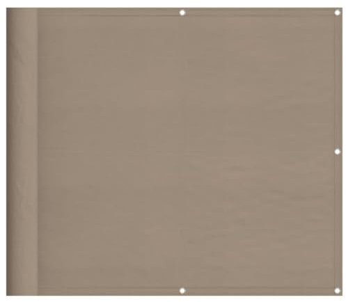 vidaXL Balkon Sichtschutz, Balkonbespannung mit Ösen Seil, Wasserfeste Balkonabdeckung, Balkonverkleidung für Balkon Terrasse, 90x1000cm Taupe 100% Polyester-Oxford