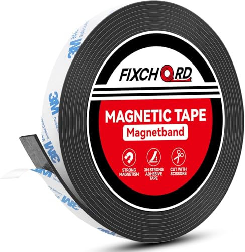 FIXCHORD A+B Magnetic Tape for Fly Screen, Mosquito Nets & More, Magnetic Strip, Magnetic Tape Roll, Magnetic Tape Strips Self-Adhesive Strong 4m*15mm