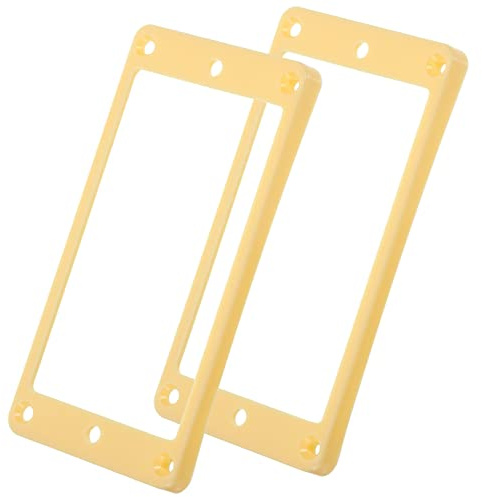 BESTonZON 2 Marcos Protectores de Pastillas 3x5 Mm para Guitarra Eléctrica Marco Plano de Plástico Amarillo Cubierta Amortiguadora de Vibración y Reducción de Ruido para Accesorios
