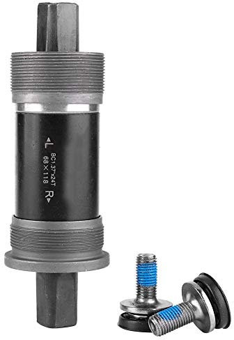 equlup Fahrrad-Tretlager, 5 Größen Tretlager mit Vierkantloch Kurbelachse mit Vierkantloch 68x118/120/122,5/124,5/127,5 mm abgedichtete Lager Fahrradteile für Vierkant-Kurbelwelle(68X118L)