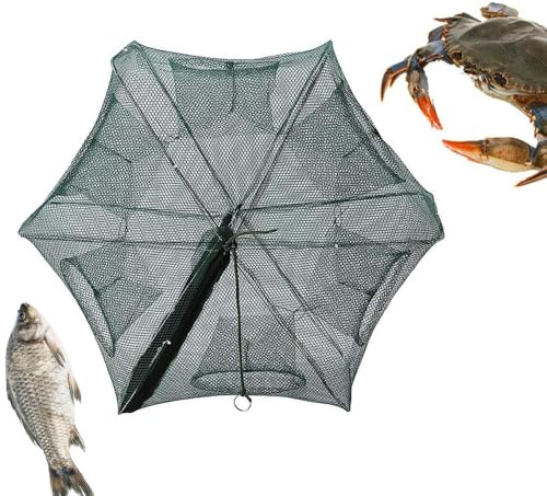 Changyeah Filet de pêche pliable à 6 trous pour la pêche - Piège à crabe pliable - Pour la pêche des poissons, crevettes, crabes, écrevisses