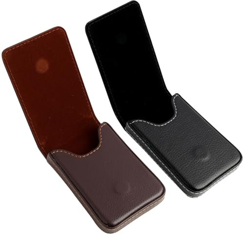 2 Stücke Visitenkartenetui, Flip Stil PU Leder Visitenkartenetui Tasche Business Kartenhalter mit Magnetverschluss, Kreditkartenetui/Brieftasche für Geschäftsleute, Kapazität 20-25 Karten