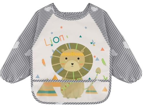 Vancle Baby Lätzchen mit Lange Ärmeln - 1 Stück Wasserdichter Ärmellätzchen mit Bündchen, HautfreundlichesLeicht & Maschinenwaschbar, für Babys im Alter von 3-36 Monaten Kinder, Jungen und Mädchen