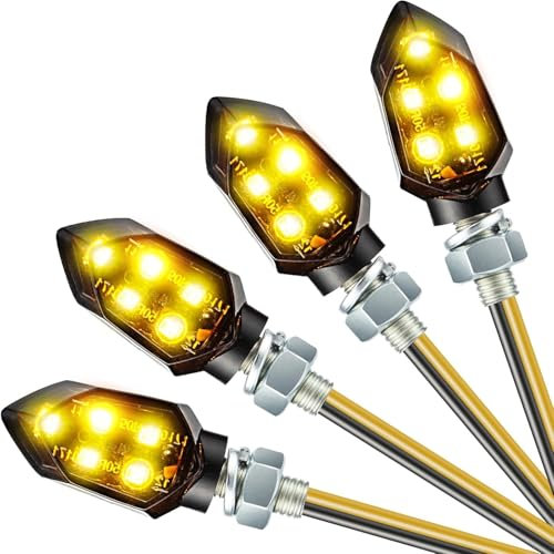 4 X Mini Indicatori Di Direzione 12v, 5 Led Frecce Led Moto, Impermeabile Ip65 Per Moto, Scooter, Quad, Crociere, Ambra