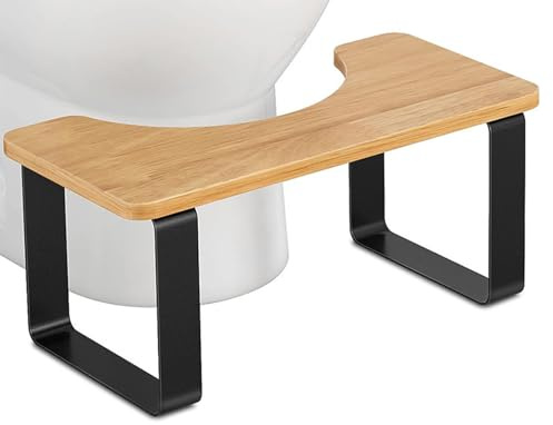 Sgabello WC Squat Bamboo Squatting Potty 7 pollici bagno sgabello con piedini antiscivolo in legno portatile vasino sgabello toilette piede pooping sgabello migliorare la postura del bagno e il