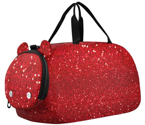 Colorido collage de razas de perros, detalles únicos de expresiones, bolsas de lona para viajes, bolsas de noche para niños pequeños con correa para el hombro, bolsa de lona para niños, Brillante rojo