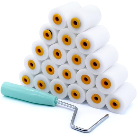 ZHIYUQL Set di 20 piccoli rulli colorati in gommapiuma con rullo di vernice, rullo di schiuma da 5 cm, rulli di vernice da 2 pollici, mini rullo di vernice per pittura e ristrutturazione