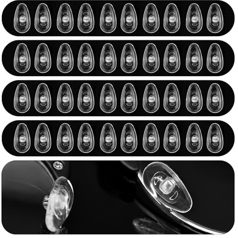 VYZUTR 20 Paires G14 Plaquettes de Nez à Lunettes en Silicone, Coussinets de Nez Antidérapants, Tampon de Nez de Lunettes à Visser, Forme Goutte Plaquettes, Accessoires pour Lunettes Soleil