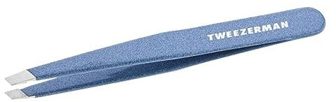 TWEEZERMAN Pinzette (Handgeschliffene, schräge Spitzen, Augenbrauen zupfen, Profi Qualität, rostfreier Edelstahl), Granite Sky