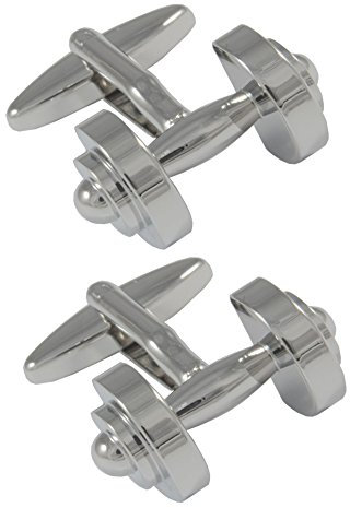COLLAR AND CUFFS LONDON Gemelli Camicia Uomo Sport - con Scatola - Pesi Manubri - Sportivo - Ottone - Argento Colorato - Palestra Allenamento di Peso Fitness Bodybuilder - Un Paio