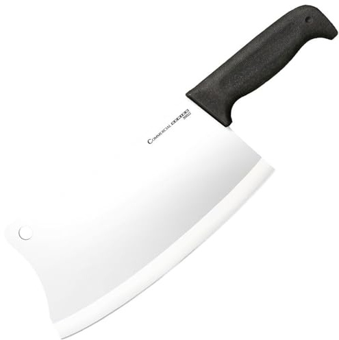 Cold Steel Cleaver 9 Durable Cryo-Quenched German 4116 Stainless Steel Fixed Blade Knife with Kray-Ex Handle Heavy Duty Commercial Grade for Butchery, Kitchen, Hunting & Field Use