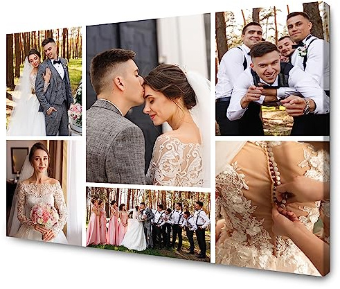 GP TONER Lienzo Personalizado Collage de fotos Lienzo Personalizado con tu Foto horizontal Lienzo impreso sobre bastidor lienzos Decorativos tamaño 60x40 cm