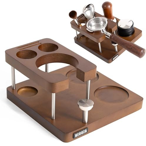 EOUZA - Stazione organizer per manomissione caffè per portafiltro da 51/53/58 mm, stazione per domare il legno, porta portafiltro, tappetino per pressatura (58 mm)