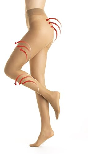 Gi&Gi Collant DONNA Riposante 70 DEN,Calze da Donna con Compressione Graduata N.3310 (IT, Testo, L, Regular, Regular, BEIGE)