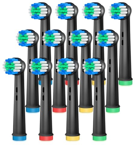 AnjoCare Ersatzbürstenköpfe für Oral B, 12 Pack elektrische Zahnbürste Ersatzköpfe, Wiederaufladbare Zahnbürstenköpfe Kompatibel mit Oral B Pro1000/3000/5000/7000