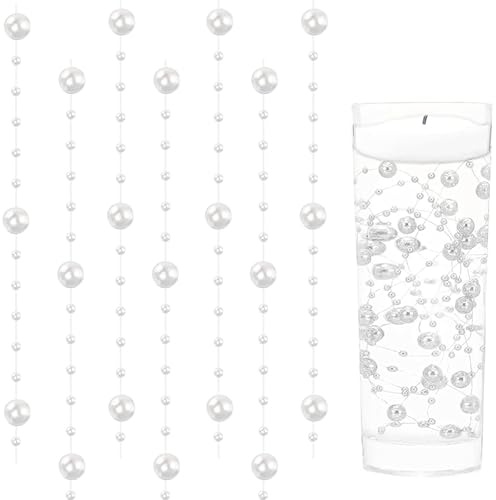 LuyoNova 20 Piezas Perlas Flotantes Velas Decorativas Blanco Cuerdas Velas Flotantes Para Agua Perlas Imitación Flotantes Jarron para Boda Decoración Centro de Mesa Celebraciones Decoración del Hogar