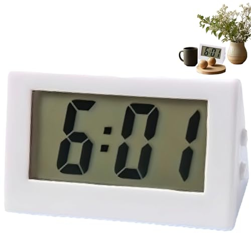 Small Digital Clock,Digital Travel Alarm Clock,Bedside Cl/ock,Di/gital Clock Battery Powered,Mini Portable LCD Display,Small Cloc/k,Digit/al Alarm Clo/cks Bedside non-Ticking&Dig/ital Clo/ck(White)