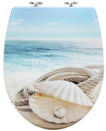 Tapa Wc Tapa de inodoro ovalada Duroplast, asiento cierre suave antibacteriano con función liberación rápida for piezas baño(Color08)