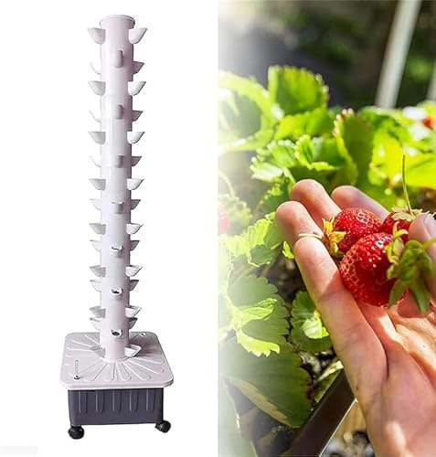 RRrawgff Tour hydroponique de 15 étages et 45 Trous, système de Culture hydroponique, système de Culture aquaponique, système de Culture hydroponique pour Serre agricole, système de Culture hydroponi