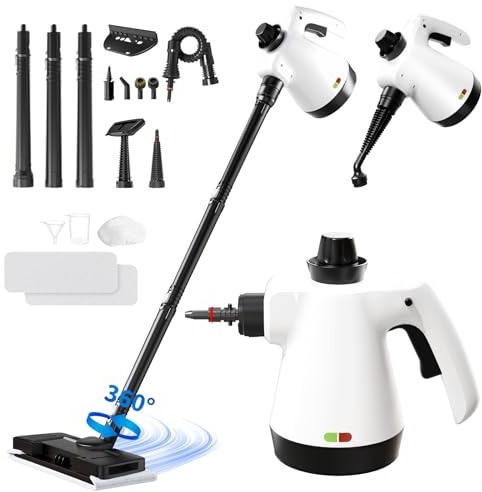 Steam Mop, Detachable Steam Cleaner 16-in-1 Lightweight Handheld Steamer for Hardwood Floors, Home, Tile,Wall Furniture, Clothes, Windows Cleaning