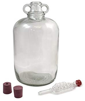5 Litre Glass Demi-John with 2 bungs and an Airlock