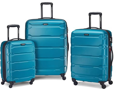 Samsonite Omni PC Hardside Expandable Luggage with Spinner Wheels, Caribbean Blue, 3-Piece Set (20/24/28)
