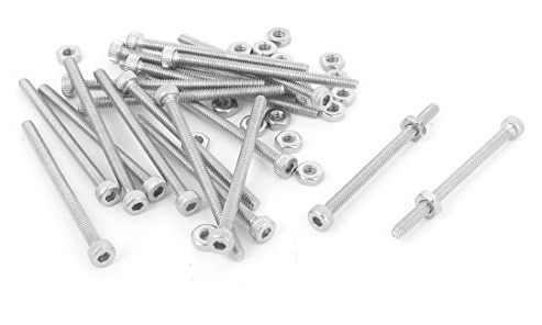 sourcingmap® M2 x 30 mm sexkantshuvud räfflad keps skruvar bultar muttrar set 20 st