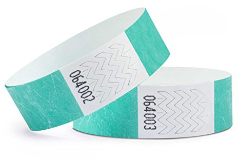 linie zwo ®, Lot de 1000 bracelets d'identification 19 x 254 mm, Turquoise